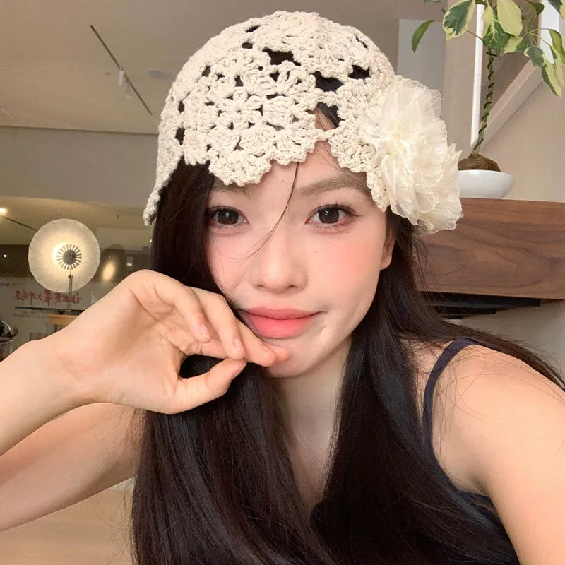 Lace Flower Hollow Head Hat