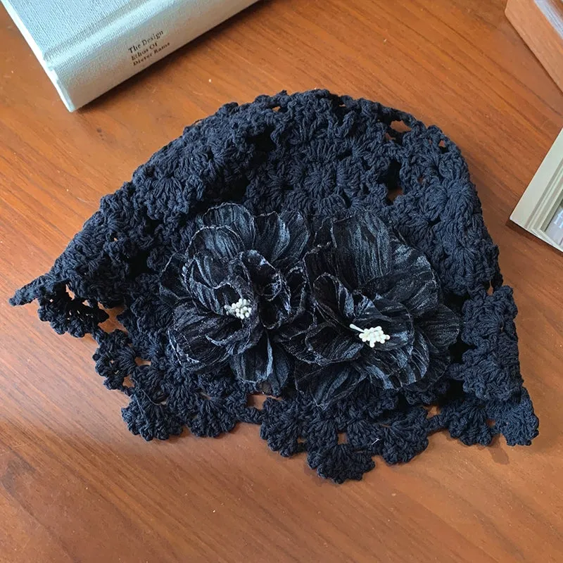 Lace Flower Hollow Head Hat