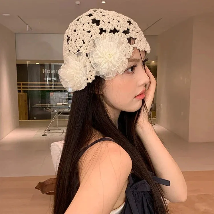 Lace Flower Hollow Head Hat