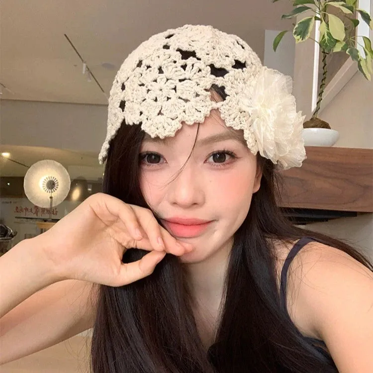 Lace Flower Hollow Head Hat