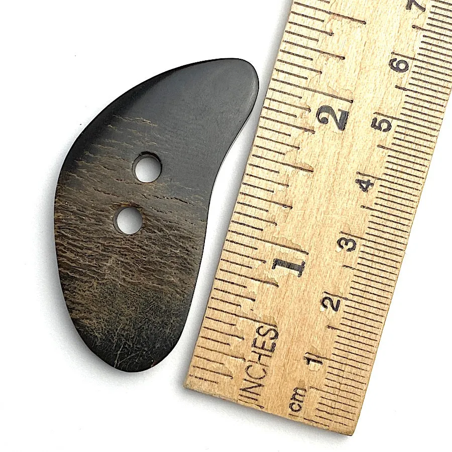 Large Horn Toggle Black/Brown Boomerang  2"  #SK-719