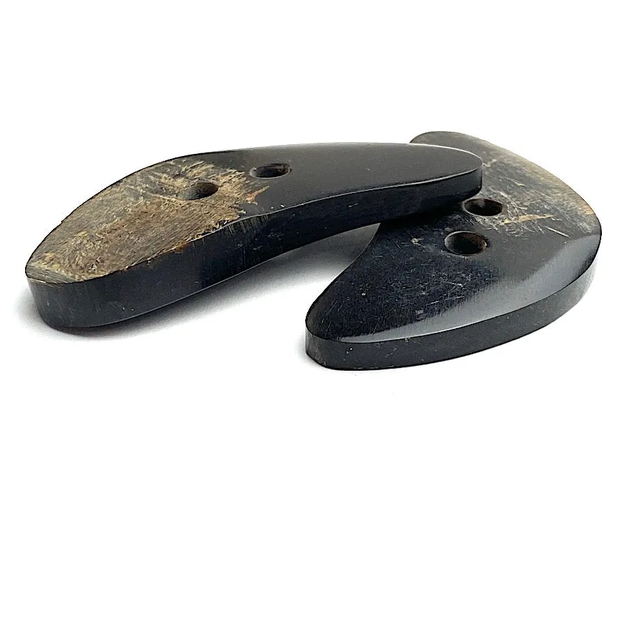 Large Horn Toggle Black/Brown Boomerang  2"  #SK-719