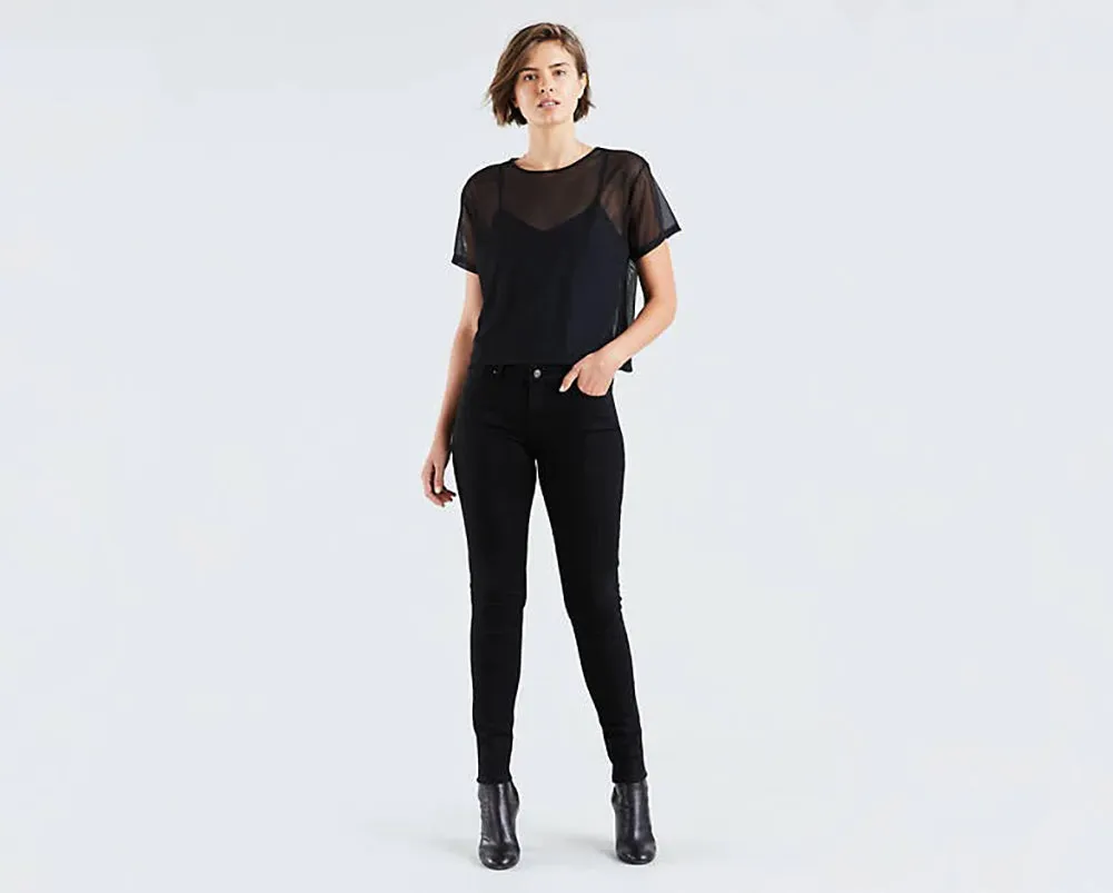 Levis Women's 711 Skinny Jeans - Soft Black