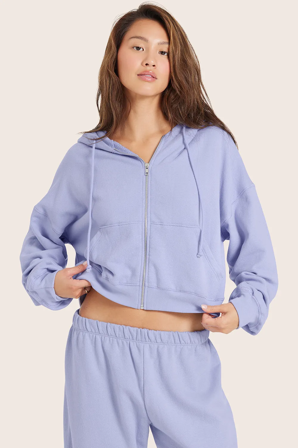 LIGHTWEIGHT SWEATS CLASSIC ZIP HOODIE - LILY