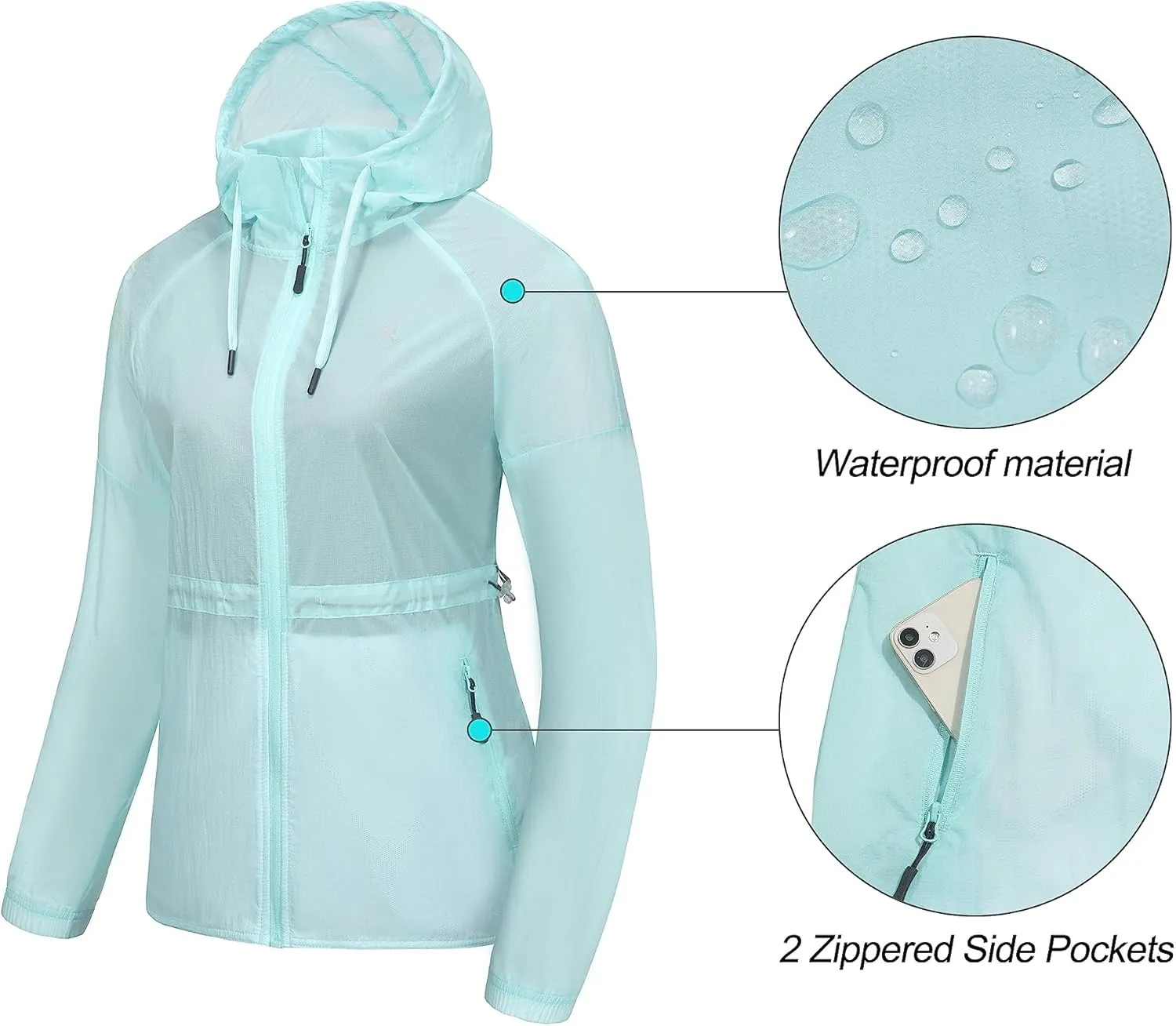 Little Donkey Andy Women's UPF 50  Sun Protection Jacket Breathable Lightweight Summer Shirts Packable for Running Hiking