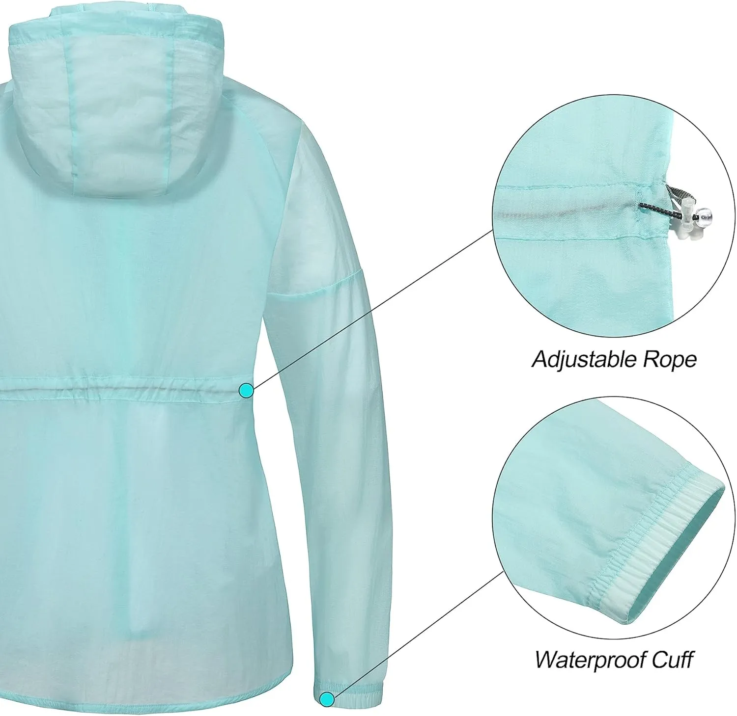 Little Donkey Andy Women's UPF 50  Sun Protection Jacket Breathable Lightweight Summer Shirts Packable for Running Hiking