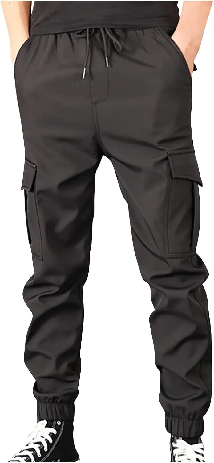 Men's Baggy Cargo Pants with Pockets Tapered Joggers for Athletic Pants Workout, Jogging, Running, M-6XL