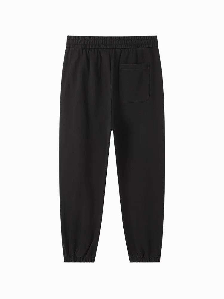 Men's black knitted jogging pants