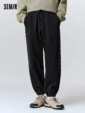 Men's black knitted jogging pants