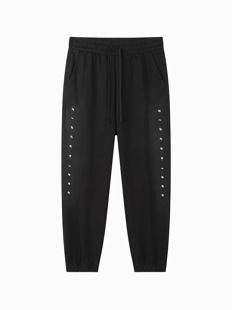 Men's black knitted jogging pants