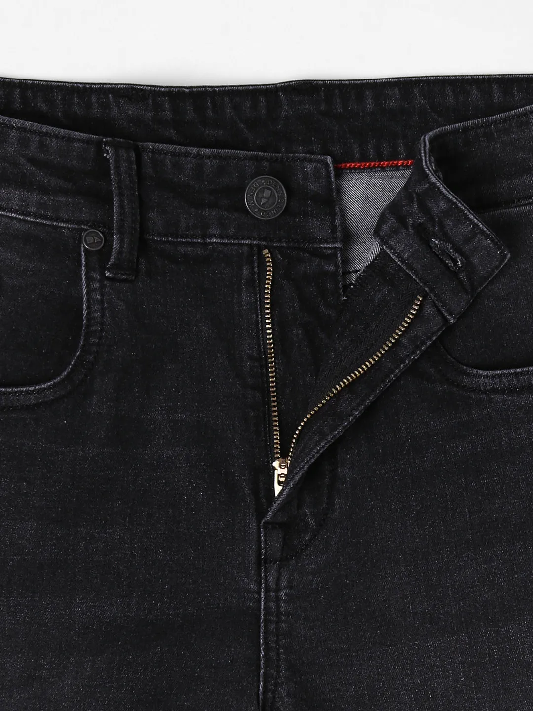 Men's Cargo Jogger Fit Washed Black Stretchable Jeans