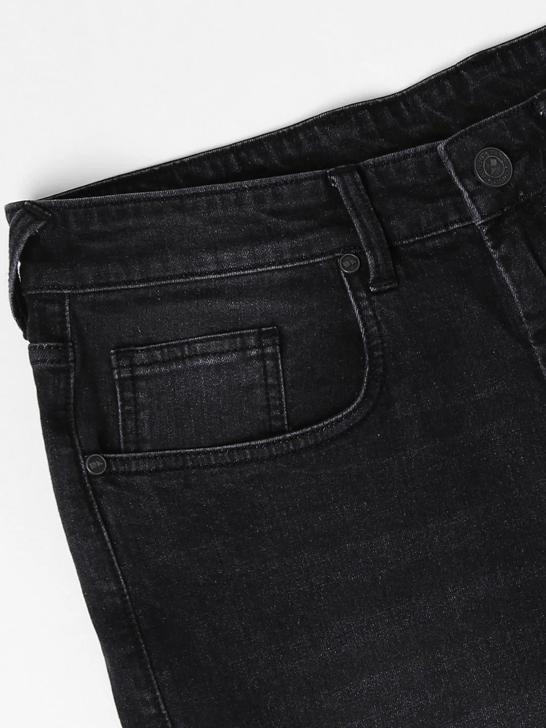 Men's Cargo Jogger Fit Washed Black Stretchable Jeans