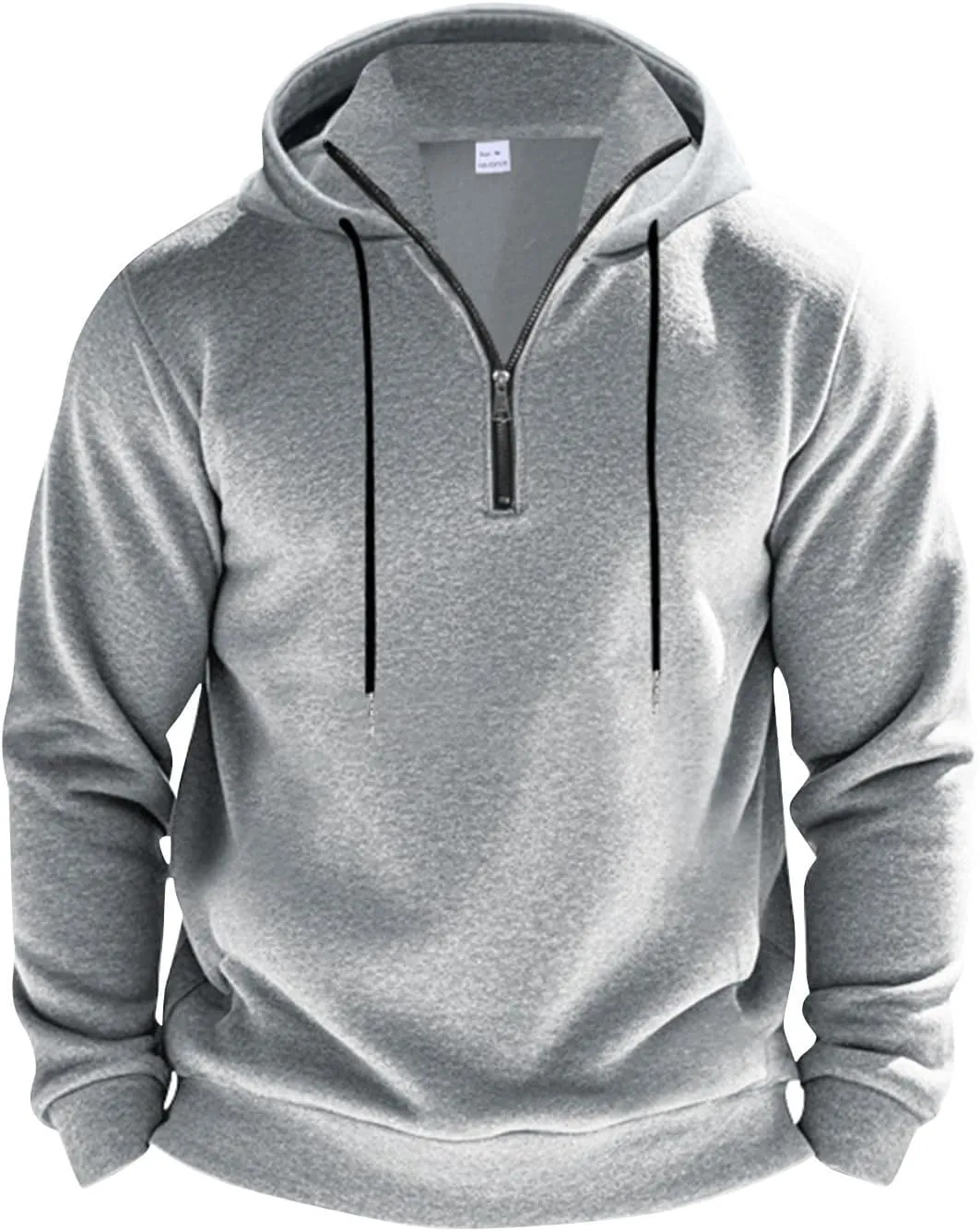 Mens Half Zip Hoodie For Casual Fleece Lightweight Regular Long Sleeve Sherpa Lined Winter Warm Pullover Sweatshirts