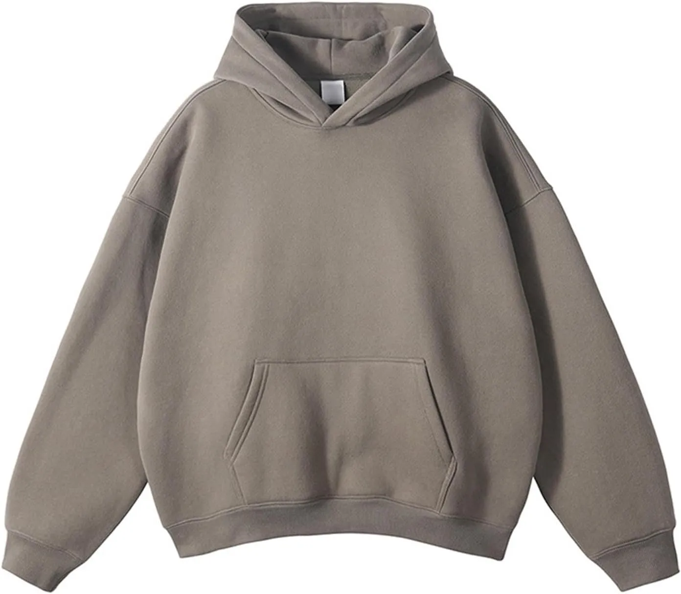 Men's Hooded Sweatshirts Long Sleeve Casual Basic Cropped Hoodie Fleece Lined Pullover Shirts Tops with Pocket