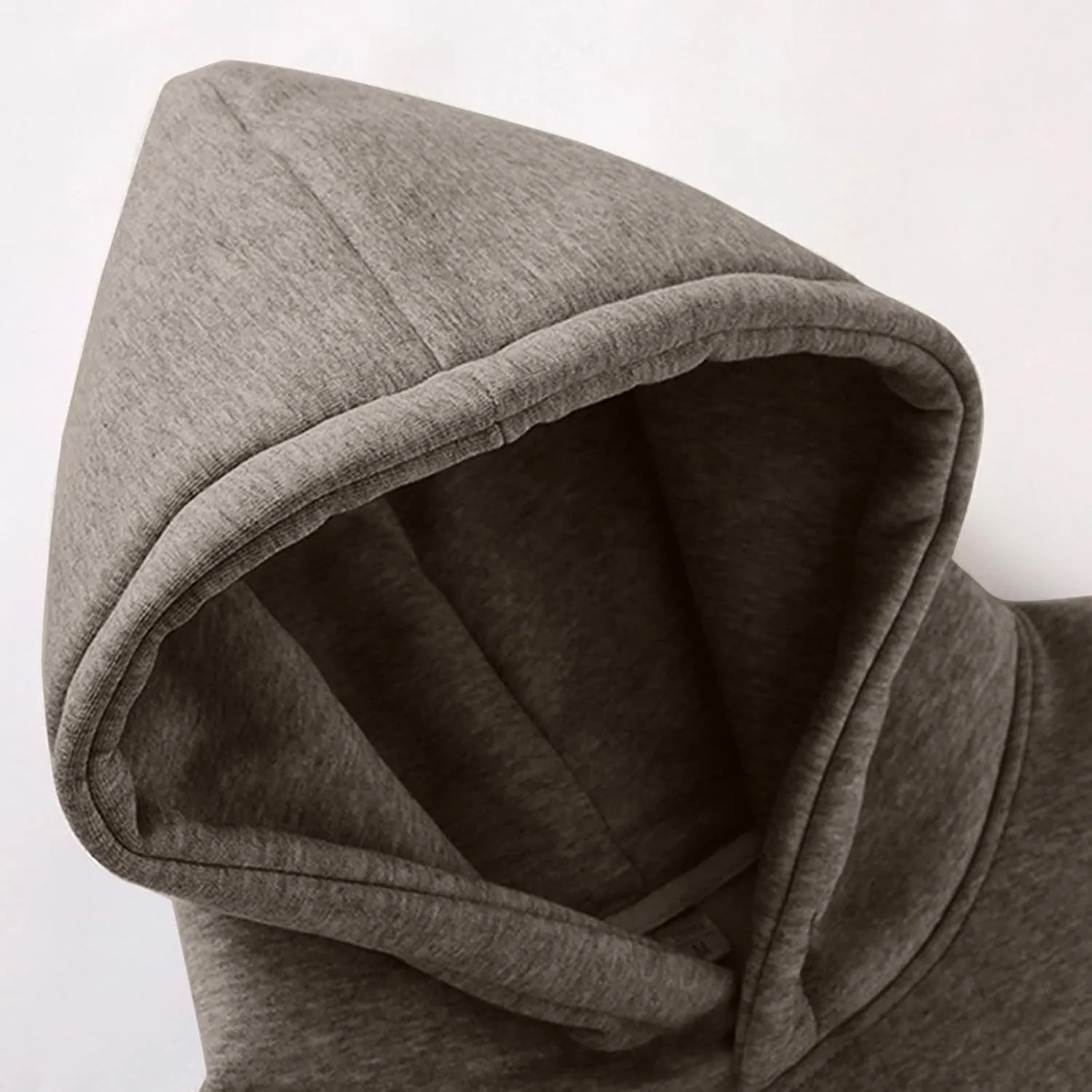 Men's Hooded Sweatshirts Long Sleeve Casual Basic Cropped Hoodie Fleece Lined Pullover Shirts Tops with Pocket