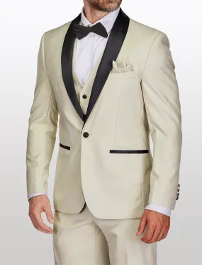 Men's Ivory Shawl Lapel Tailored Fit Tuxedo