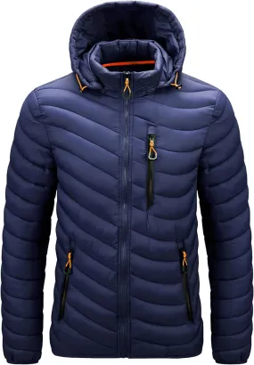 Men's Jacket Insulated Synthetic Down Puffer Jacket Winter Warm Coat Quilted Water Resistant Packable Hiking Camping