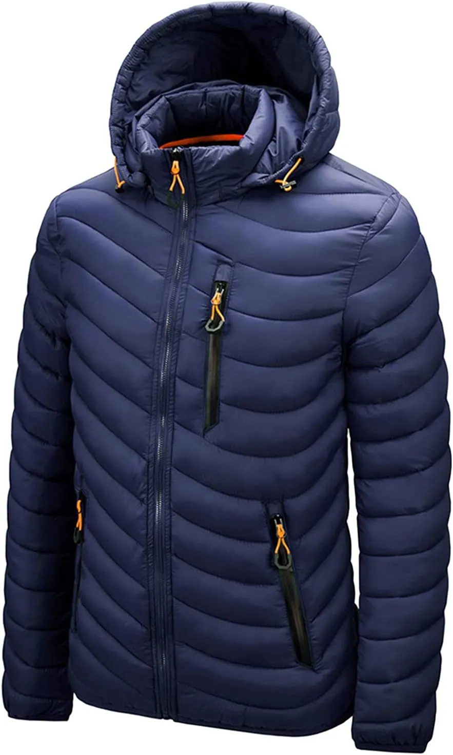 Men's Jacket Insulated Synthetic Down Puffer Jacket Winter Warm Coat Quilted Water Resistant Packable Hiking Camping