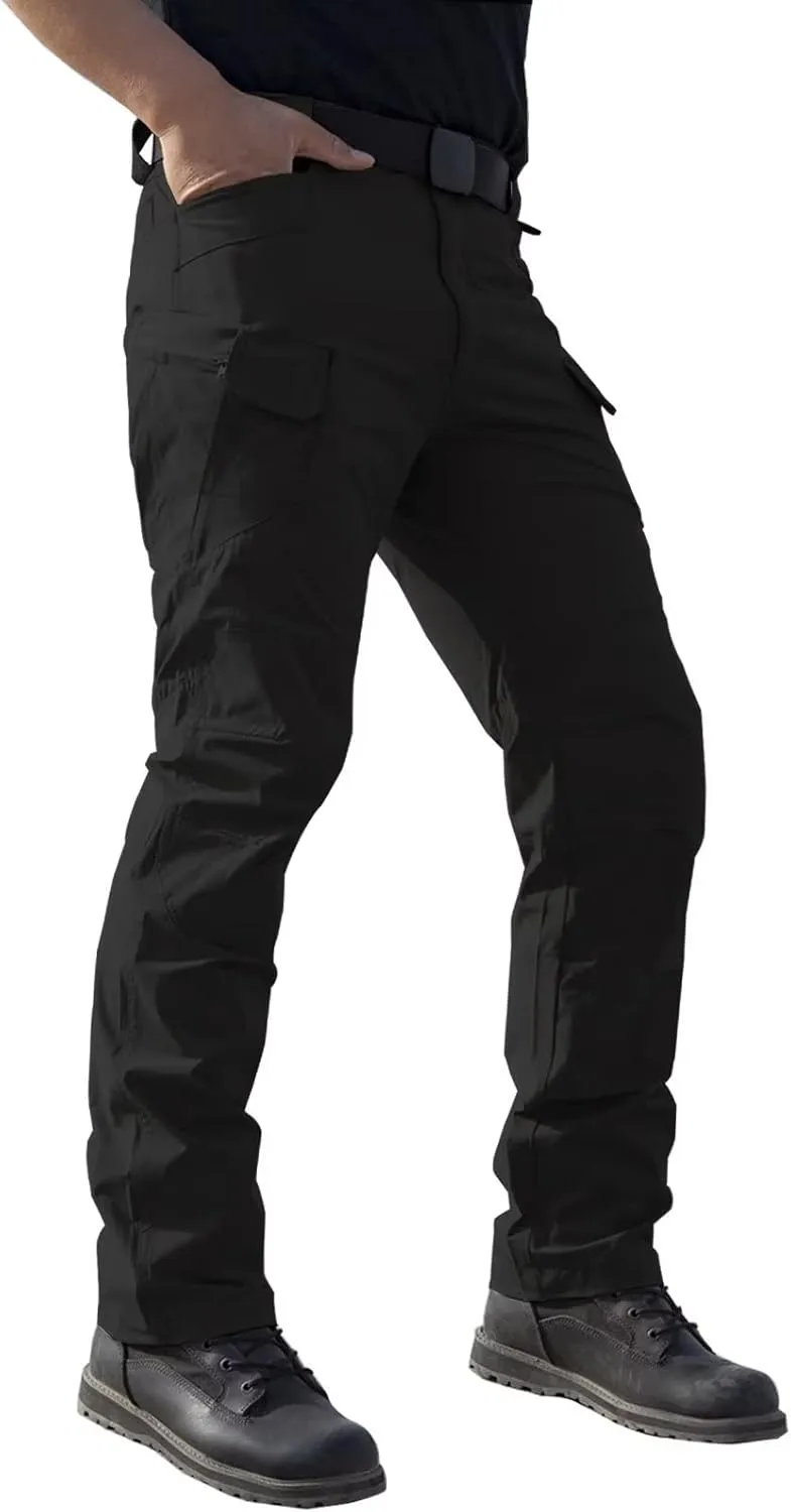 Mens Outdoor Tactical Pant Lightweight Cargo Jogger Waterproof Hiking Work Multi Pockets
