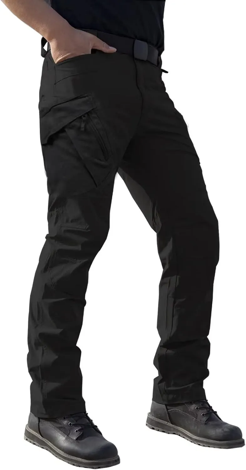 Mens Outdoor Tactical Pant Lightweight Cargo Jogger Waterproof Hiking Work Multi Pockets