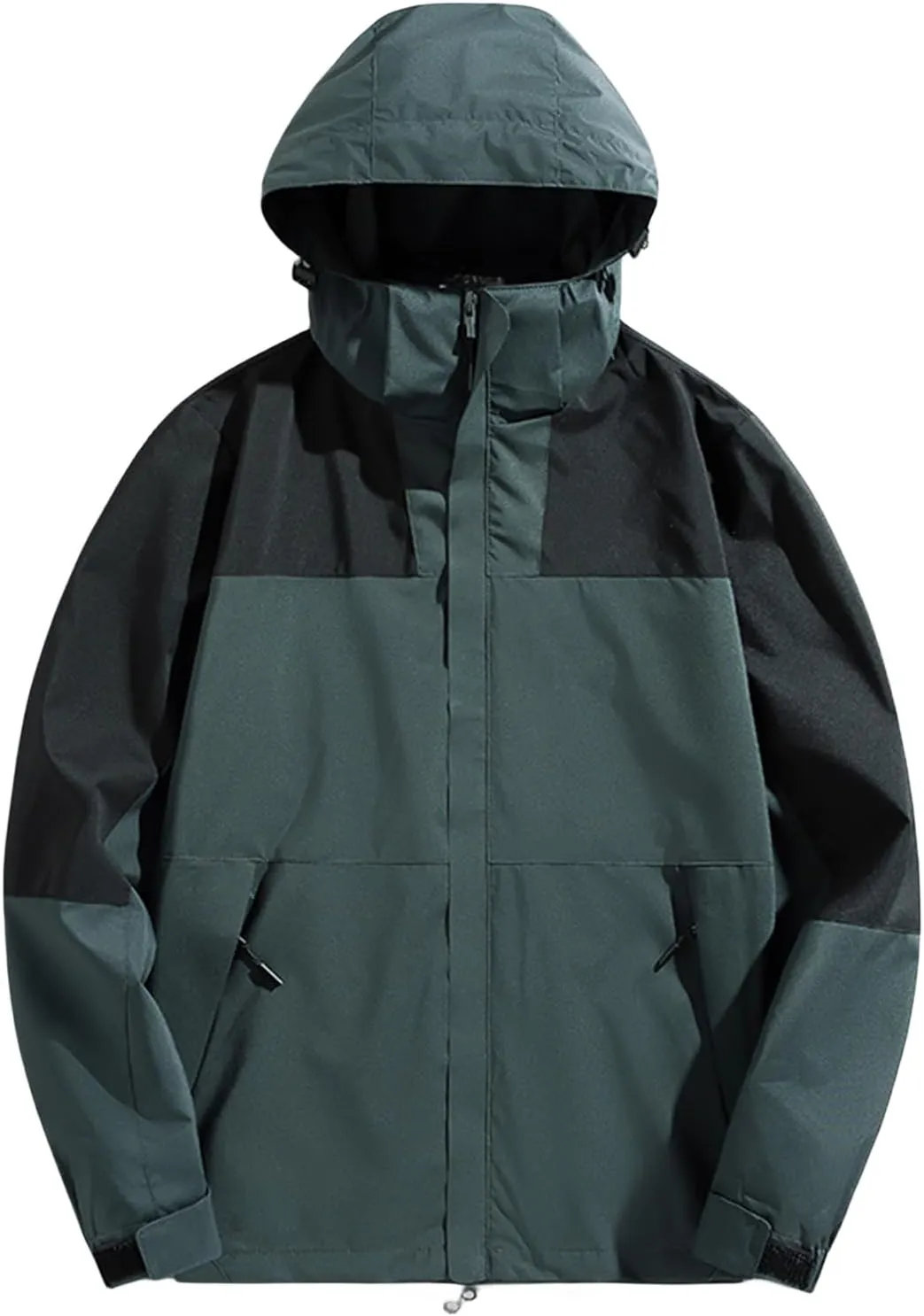 Mens Rain Jacket Unisex Lightweight Windbreaker Outdoor Waterproof Hiking Coat Casual Spring Fall Jackets with Hooded
