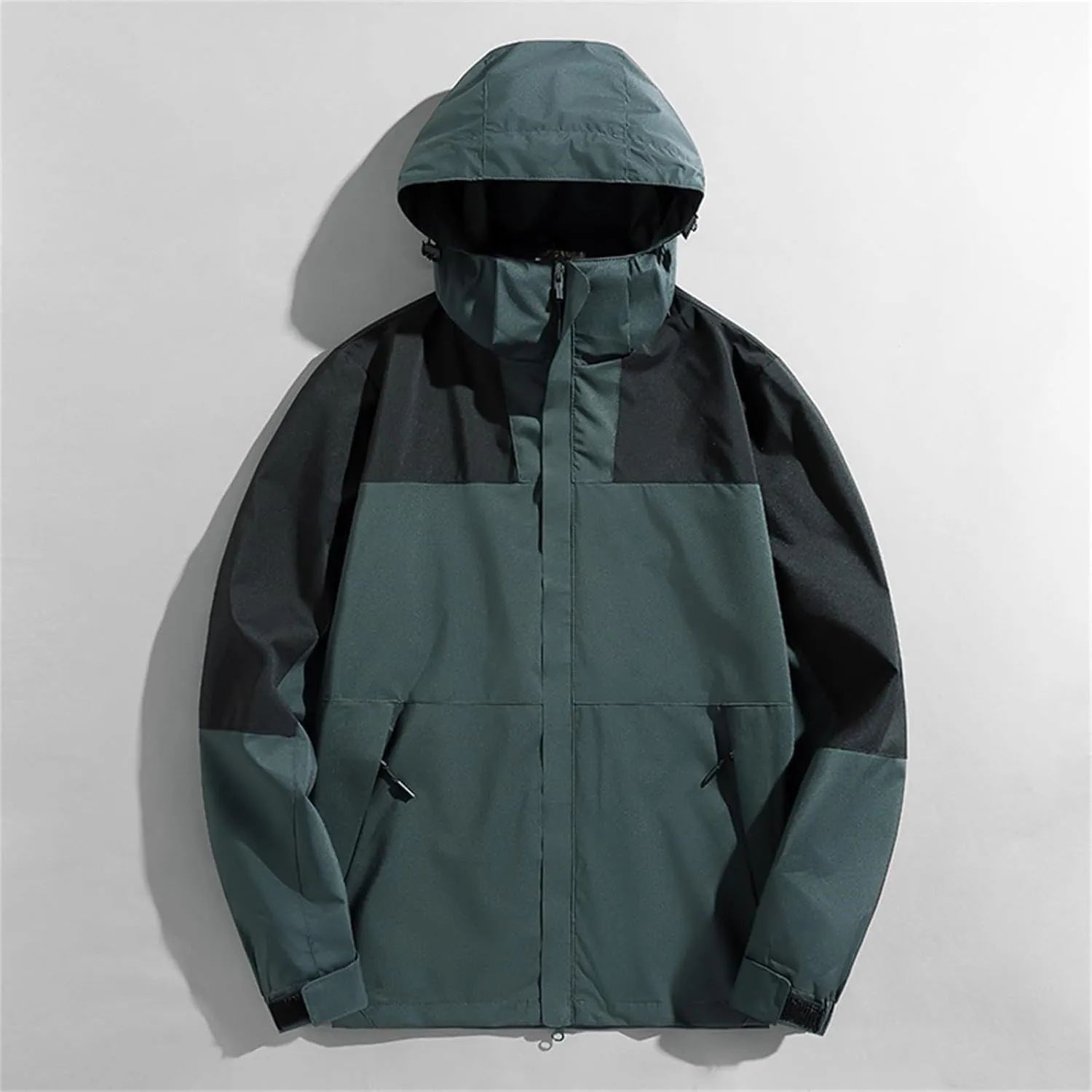 Mens Rain Jacket Unisex Lightweight Windbreaker Outdoor Waterproof Hiking Coat Casual Spring Fall Jackets with Hooded