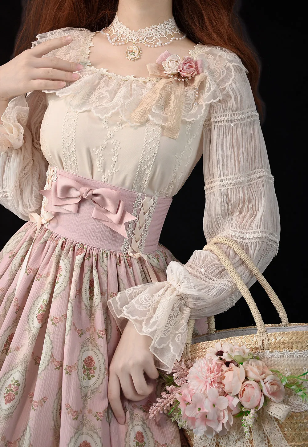 Miss Point~Retro Lolita Lace Long Sleeve Blouse