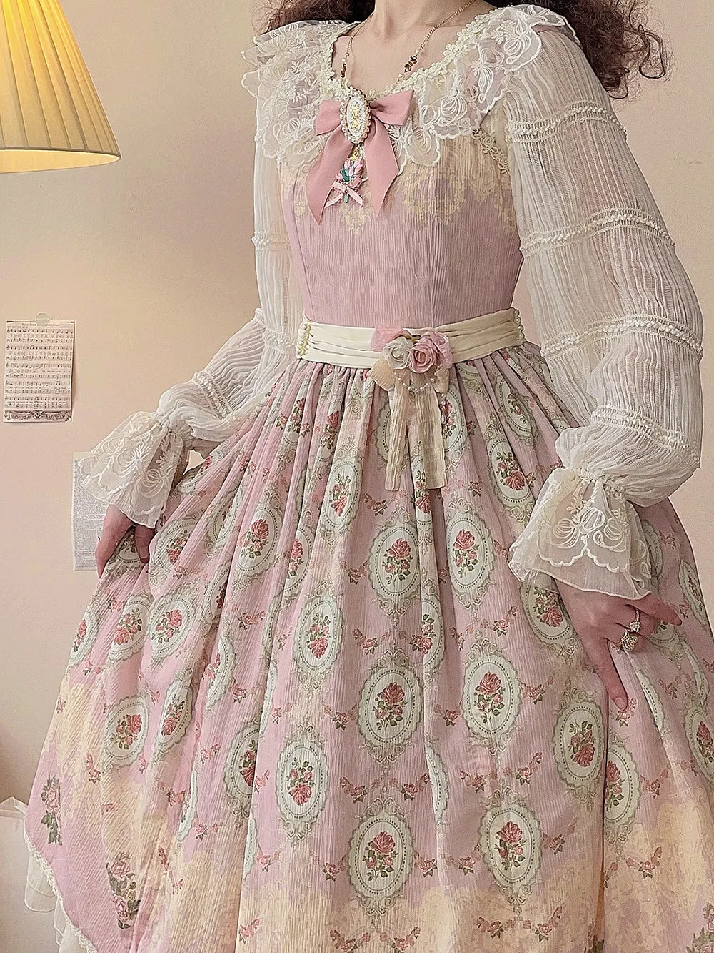 Miss Point~Retro Lolita Lace Long Sleeve Blouse