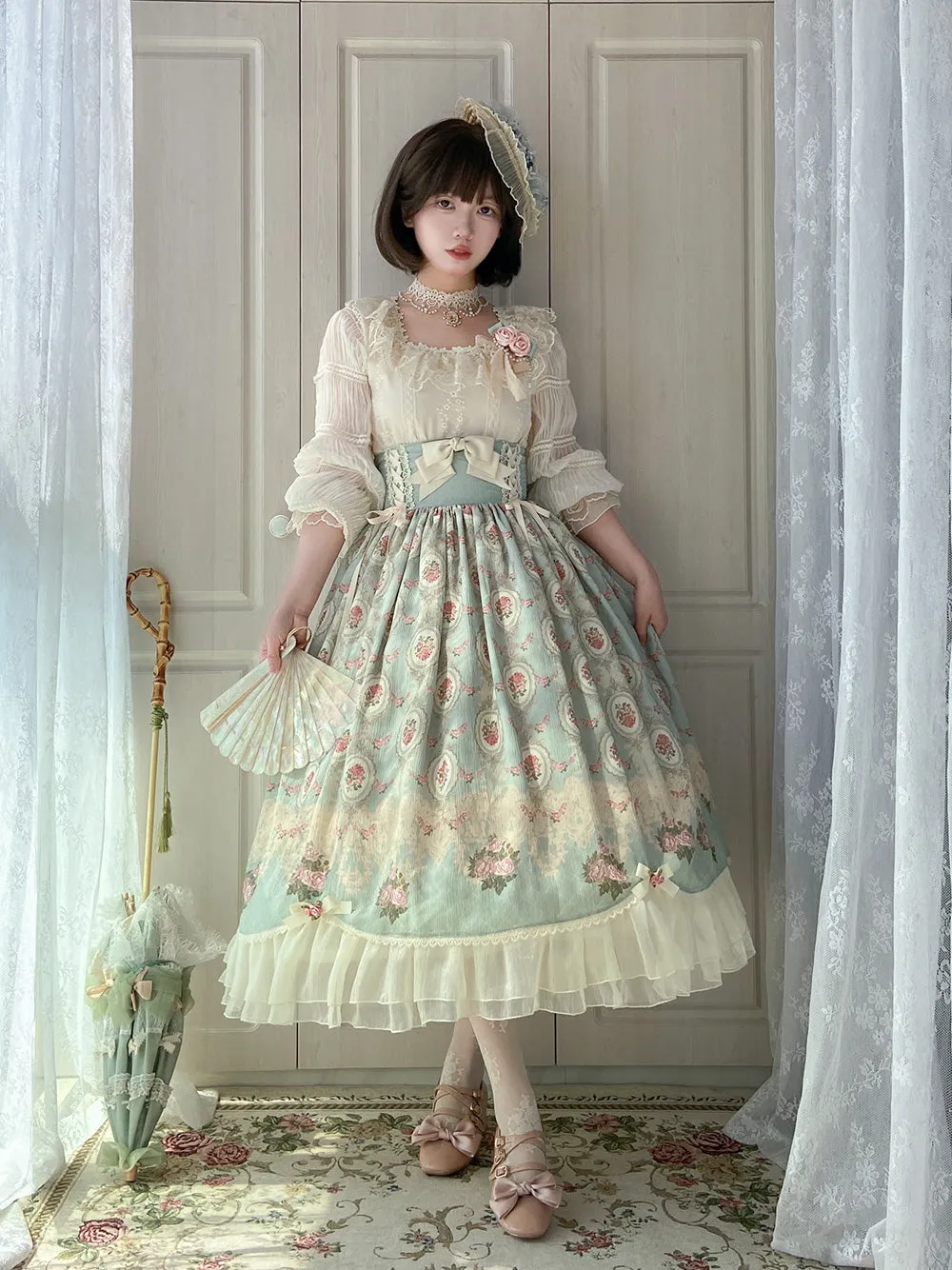 Miss Point~Retro Lolita Lace Long Sleeve Blouse