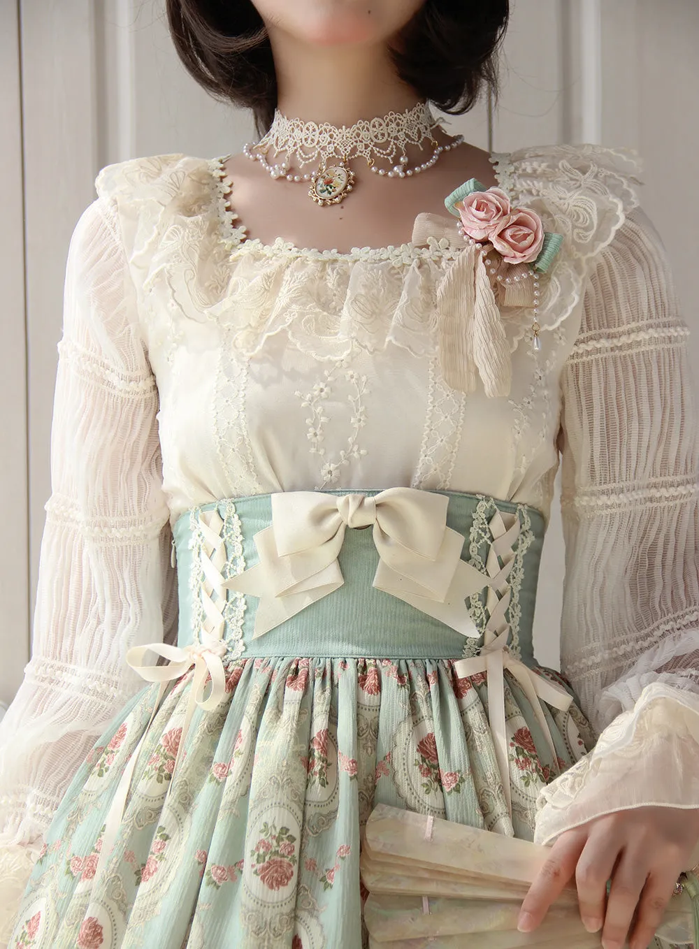 Miss Point~Retro Lolita Lace Long Sleeve Blouse