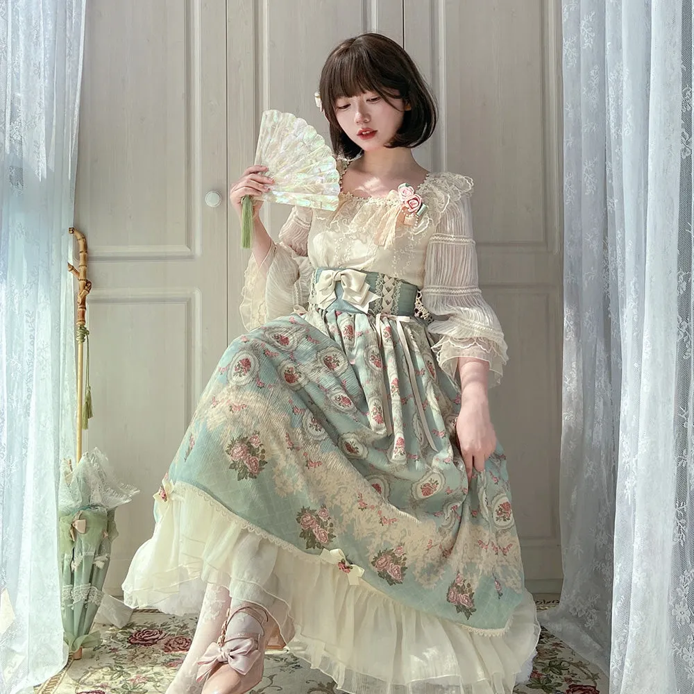 Miss Point~Retro Lolita Lace Long Sleeve Blouse