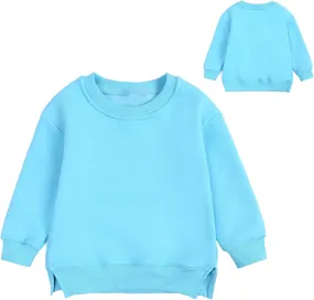 Newborn Infant Baby Boys Girls Cotton Pullover Sweatshirt Toddler Solid Color Crewneck Blouse Shirt Tops Kids Warm Clothes