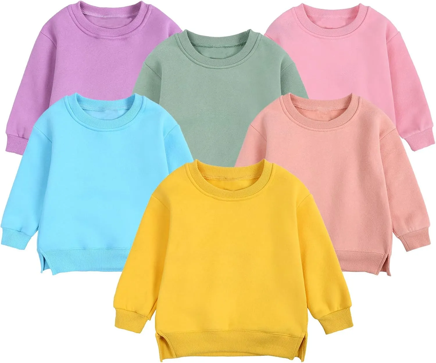Newborn Infant Baby Boys Girls Cotton Pullover Sweatshirt Toddler Solid Color Crewneck Blouse Shirt Tops Kids Warm Clothes