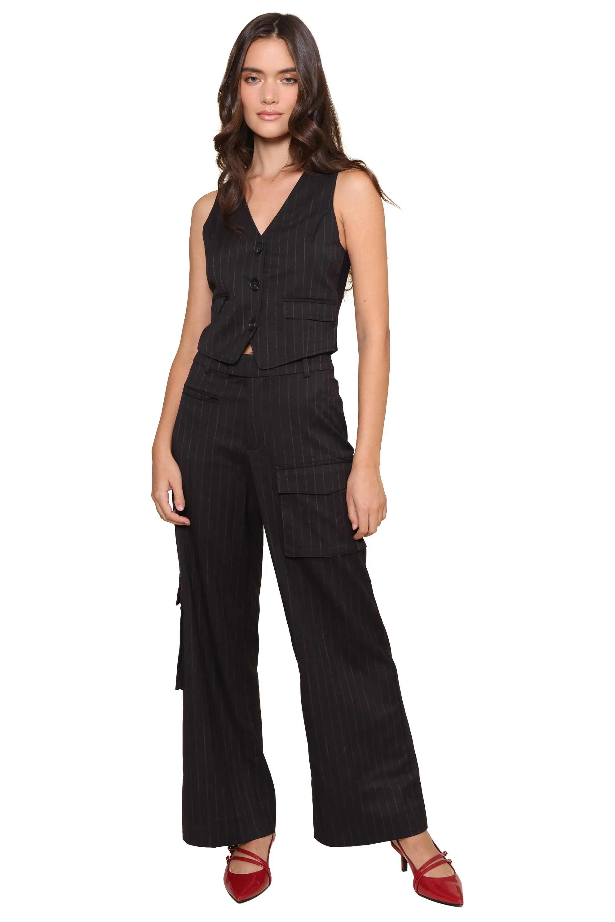 Olivia Pinstripe Vest