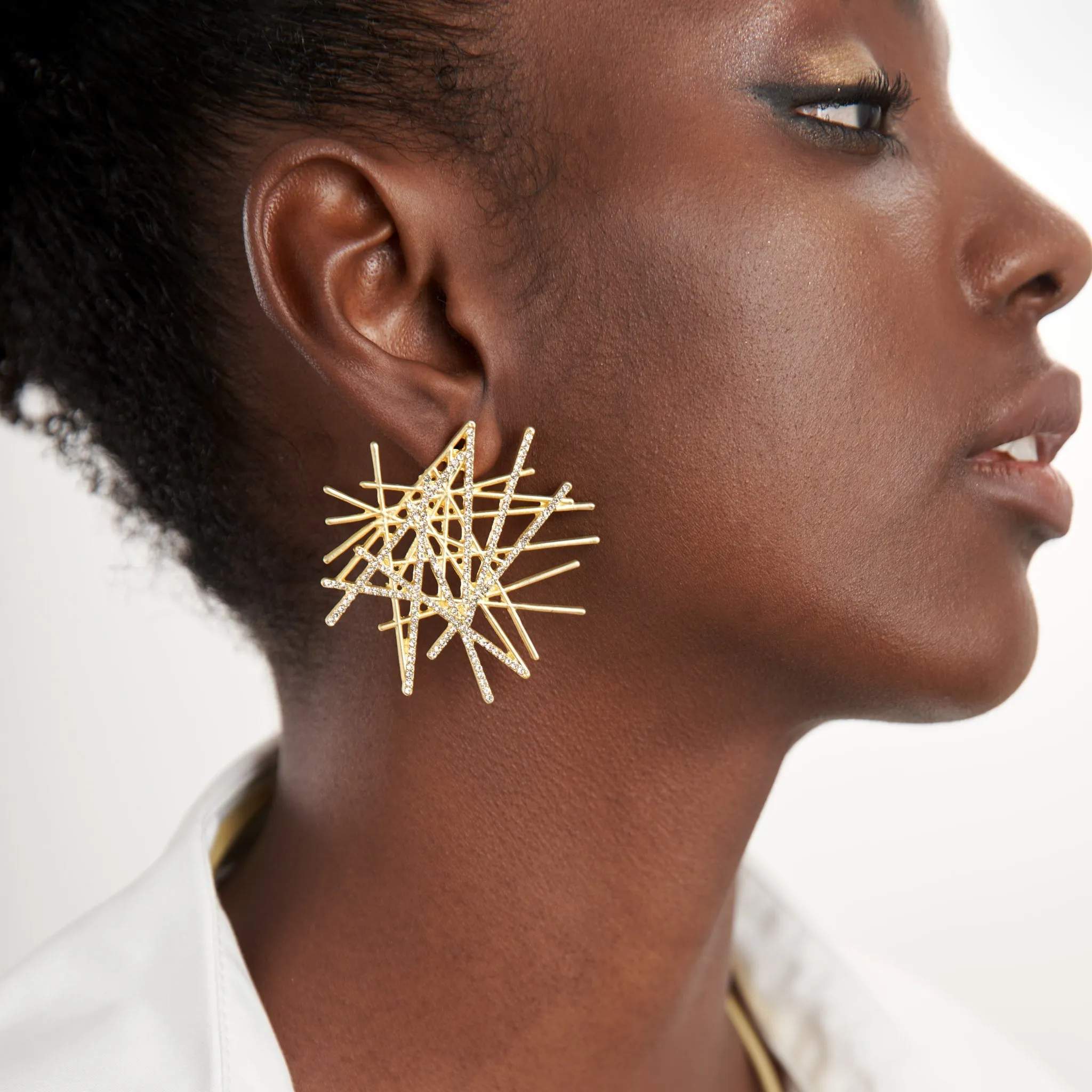 Origami Oversized Earrings - Soft Gold