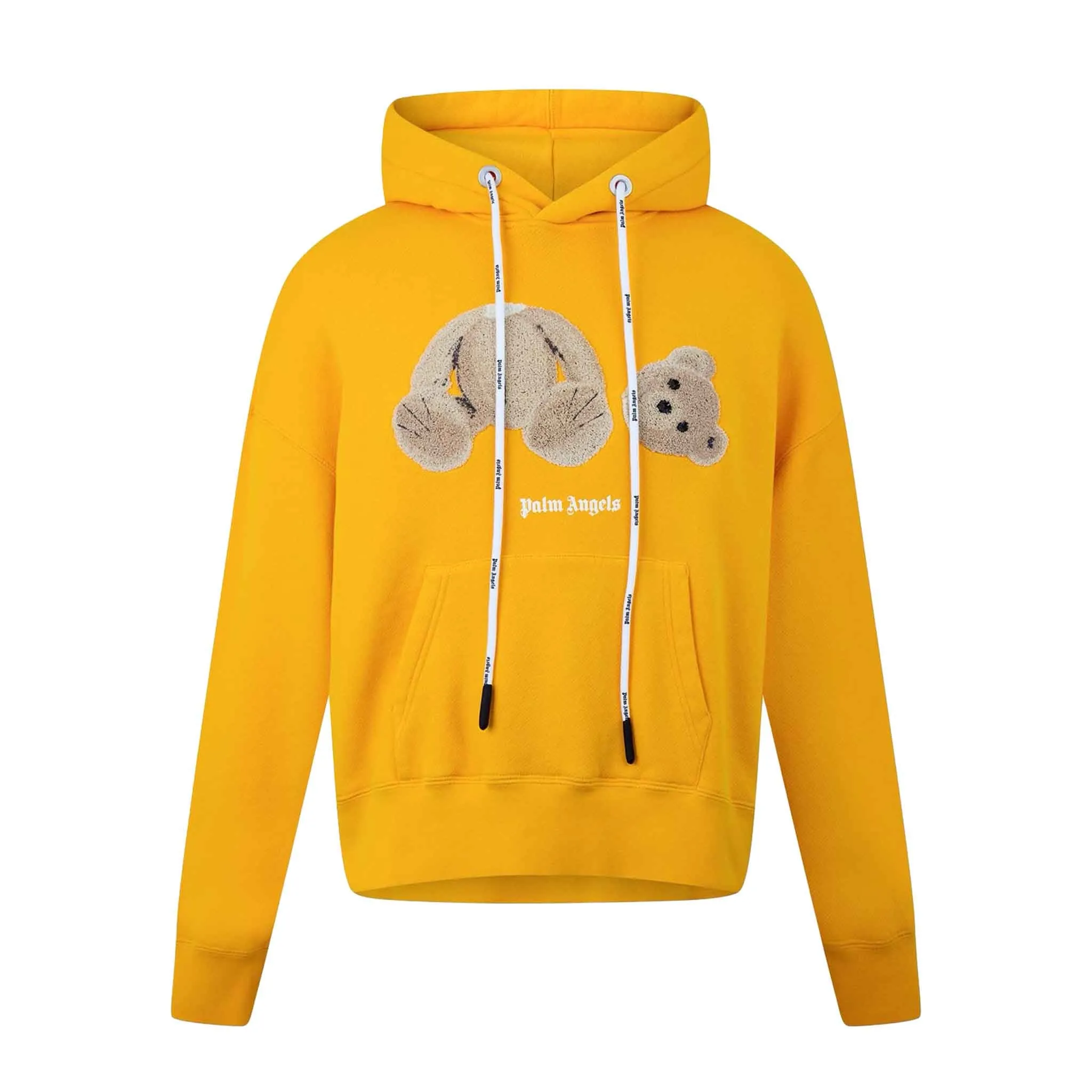 Palm Angels Bear Hoodie In Yellow