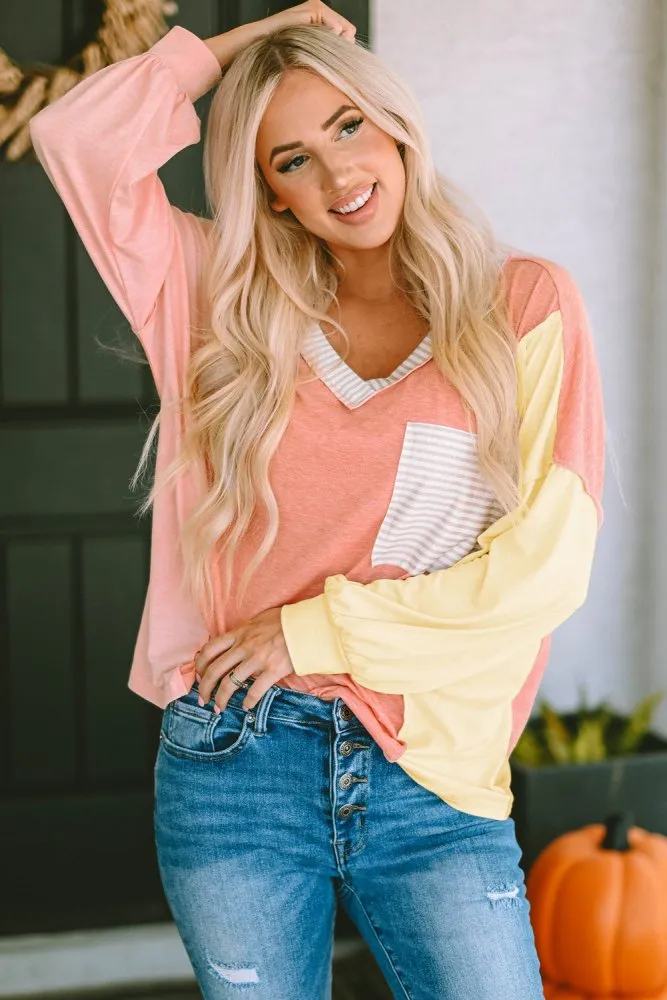 Prism Fusion Color Block Sweatshirt with Pocket