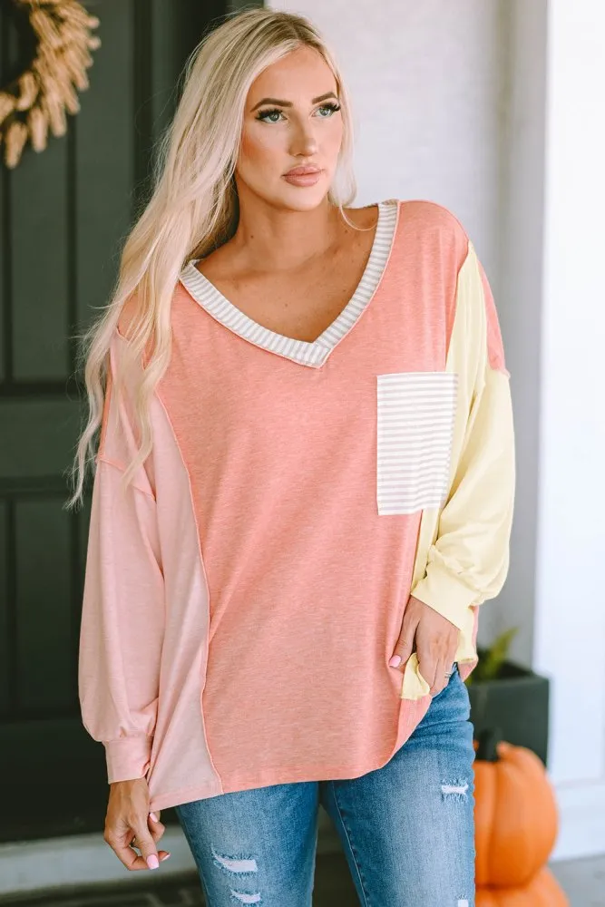 Prism Fusion Color Block Sweatshirt with Pocket