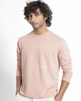 Rare Rabbit Men's Gale Beige Cotton Polyester Fabric Full Sleeves Logo Graphic Print Sweatshirt