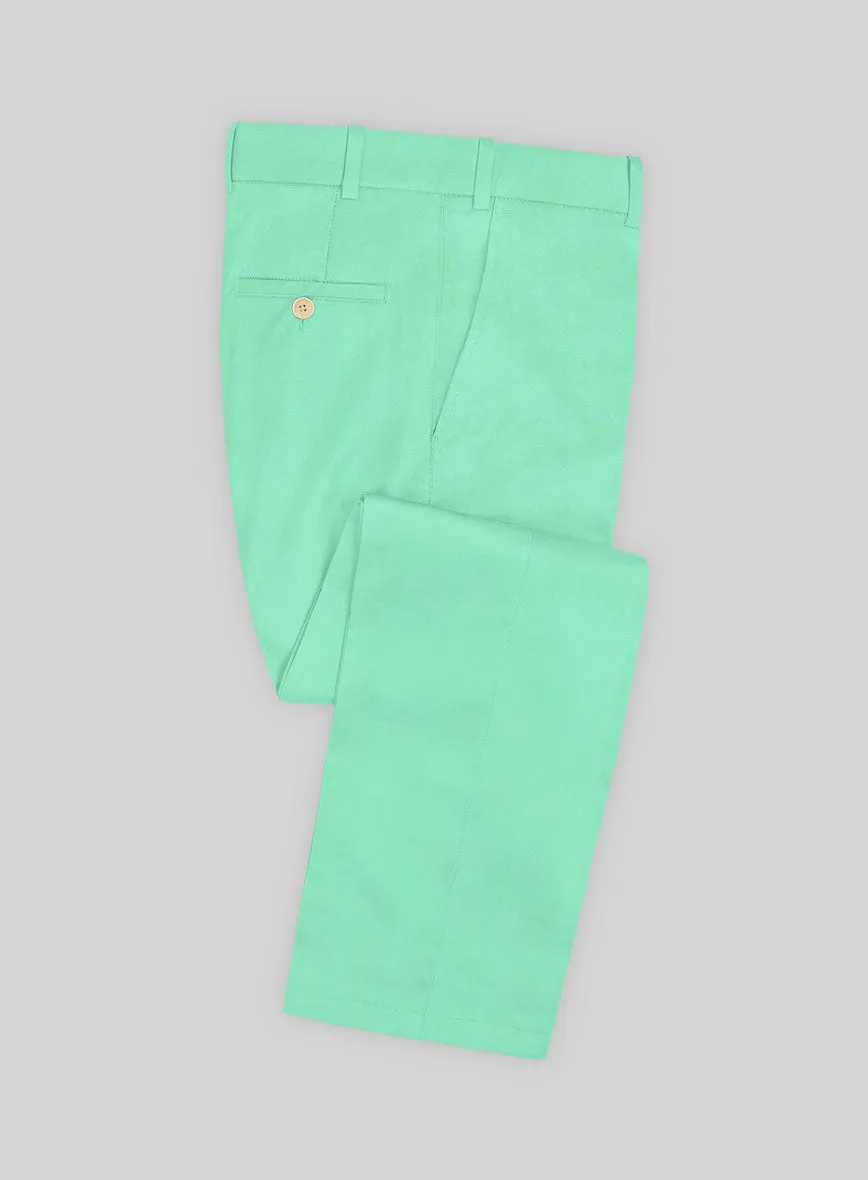 Scabal Pastel Green Cotton Stretch Suit