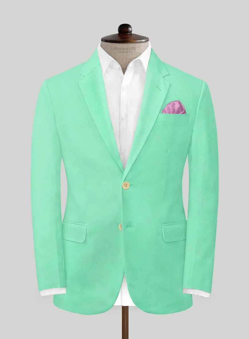 Scabal Pastel Green Cotton Stretch Suit