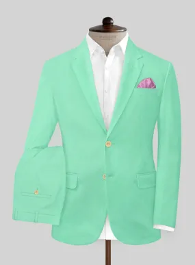 Scabal Pastel Green Cotton Stretch Suit