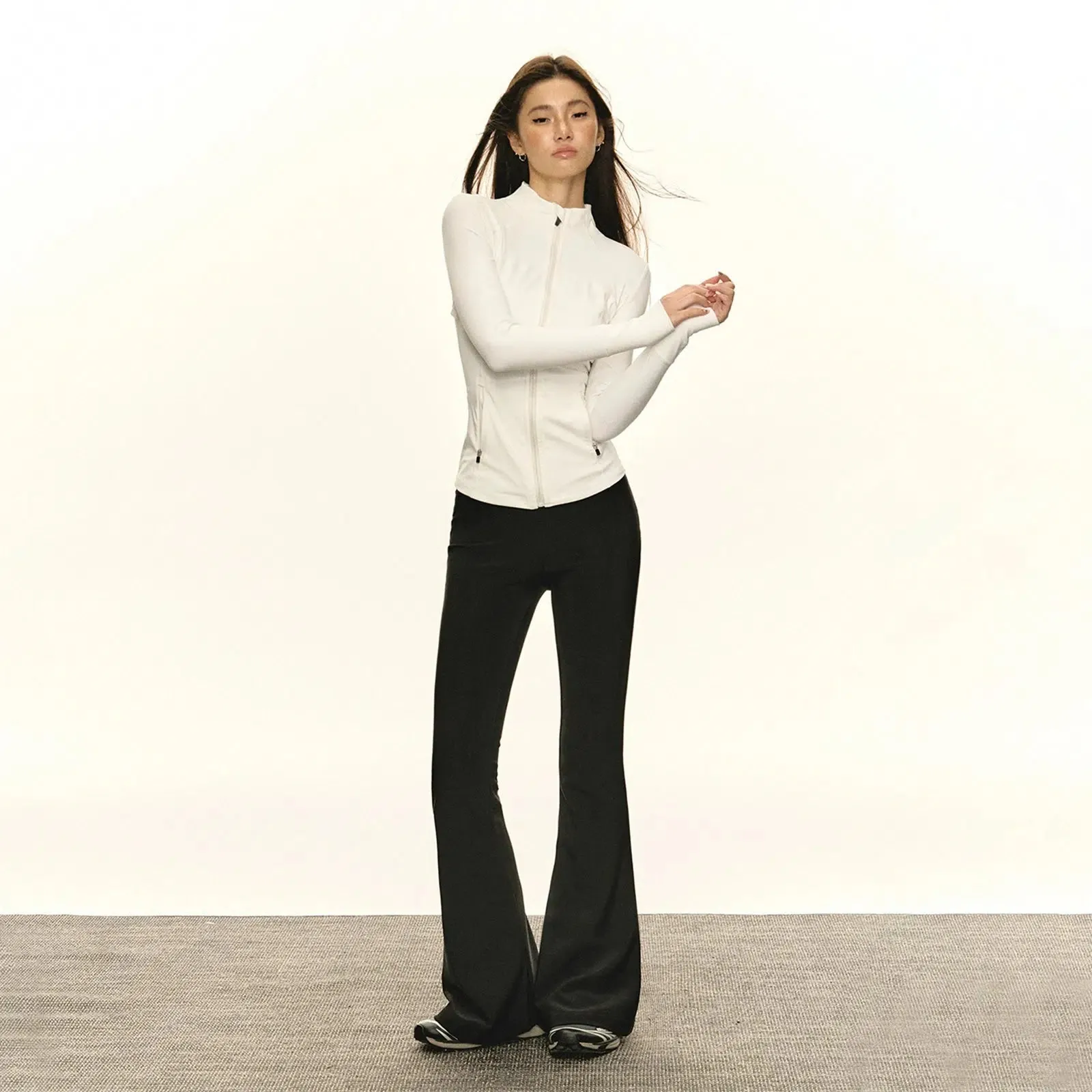 Sleek High-Neck Zippered Coat