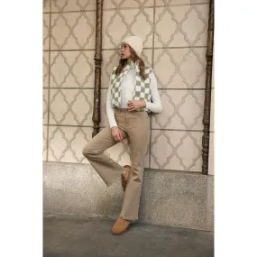 Soft Stretchy High Rise Everyday Flare Jeans - Khaki