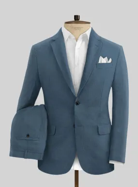 Solbiati Art Du Lin Dark Pastel Blue Linen Suit