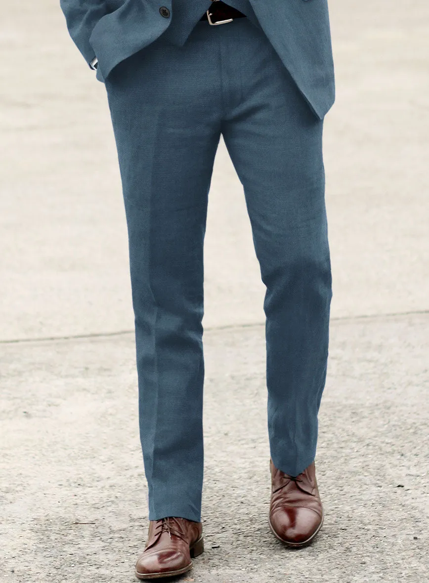 Solbiati Art Du Lin Dark Pastel Blue Linen Suit