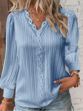 Sophia | Elegant Chiffon Blouse with Delicate Lace Details
