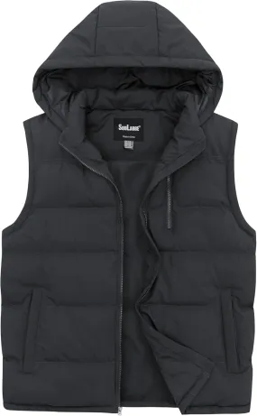 Soularge Men's Big and Tall Winter Warm Thick Utility Puffer Vest Outerwear