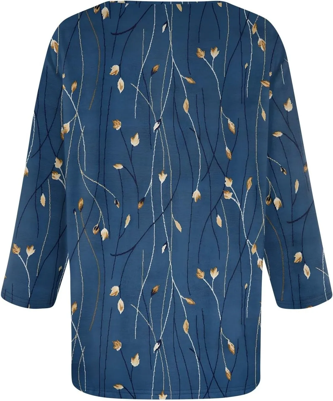 Summer Shirts for Women,Women's Floral Print V-Neck 3/4 Sleeve Casual Blouse Top Elegant Spring Summer Fashion