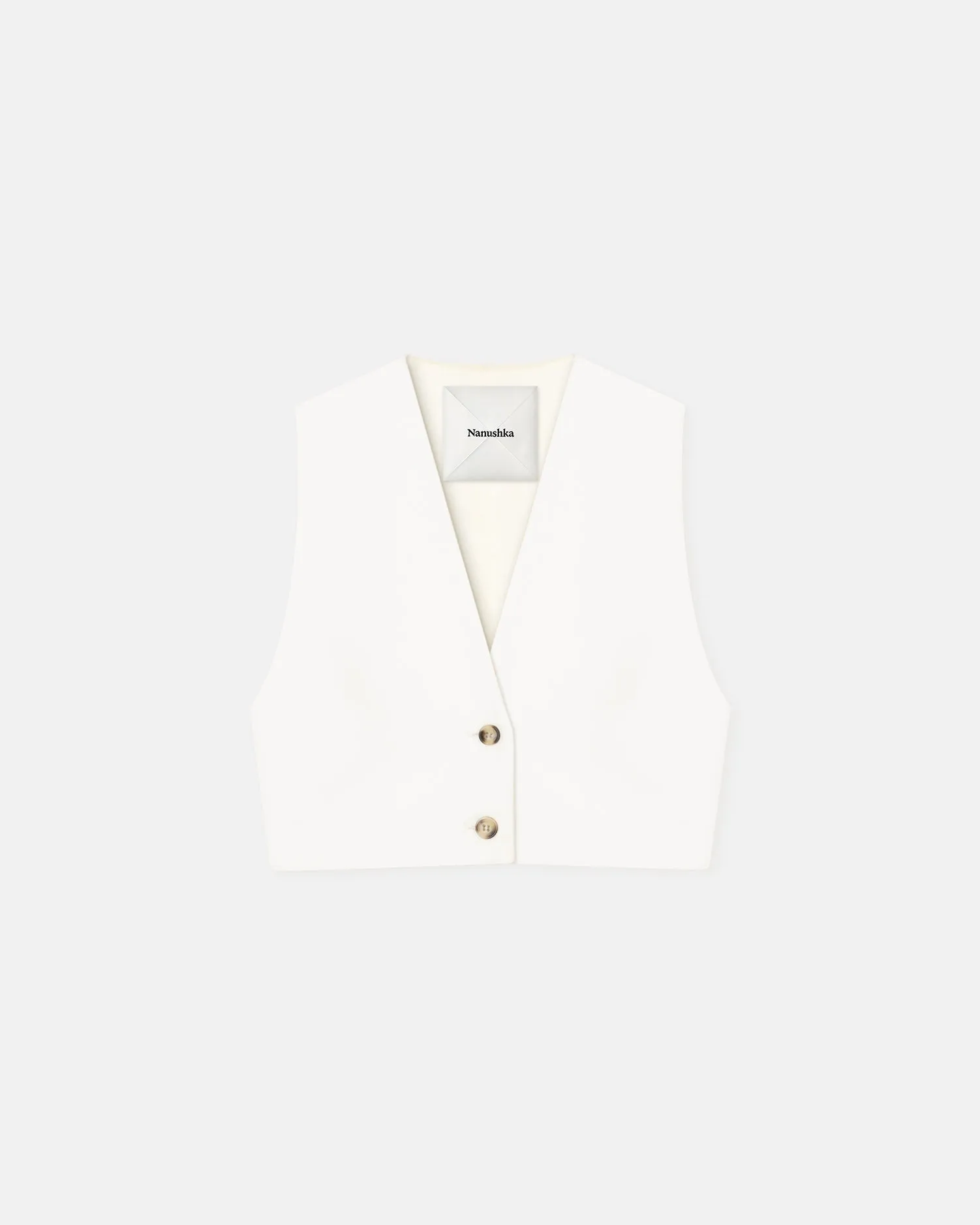 Suree - Cropped Tailored Vest - Off White